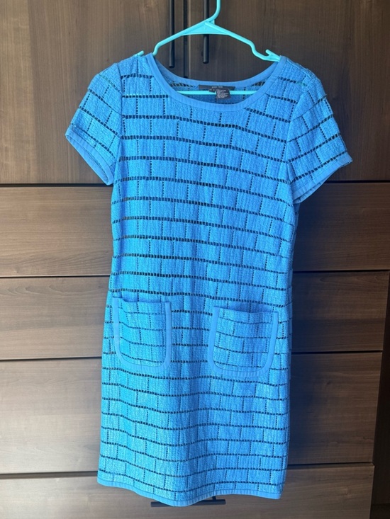 Per Se Dresses & Skirts - Per Se Bright Blue Short-Sleeve Knit Dress with Patch Pockets